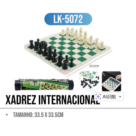 Jogo Xadrez Oficial Profissional Tabuleiro Premium Portátil LK5702