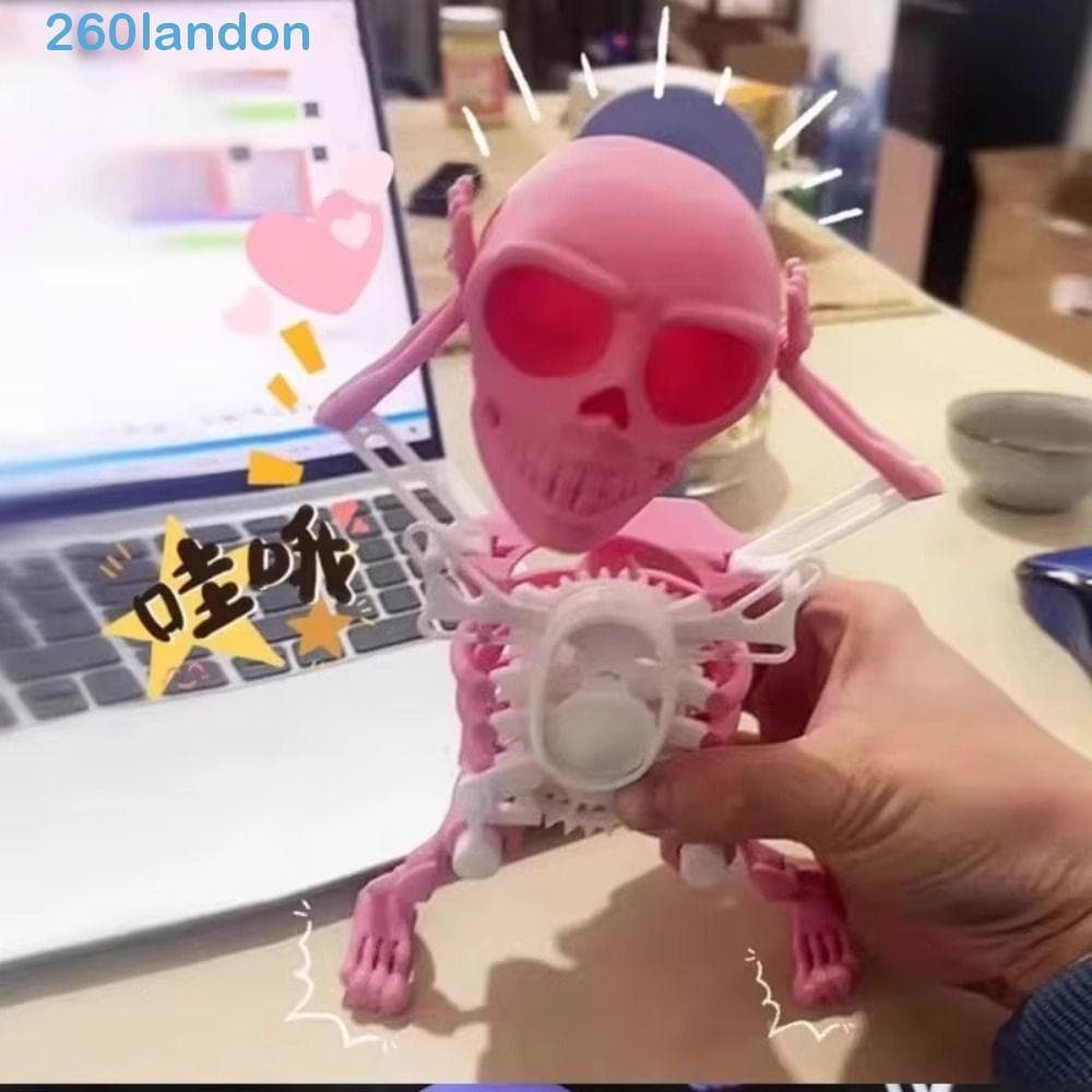 Boneca De Caveira Balançando Com Estampa 3D LANDON , Brinquedo De Esqueleto De Dança De Corda Oscilante De Plástico , Co