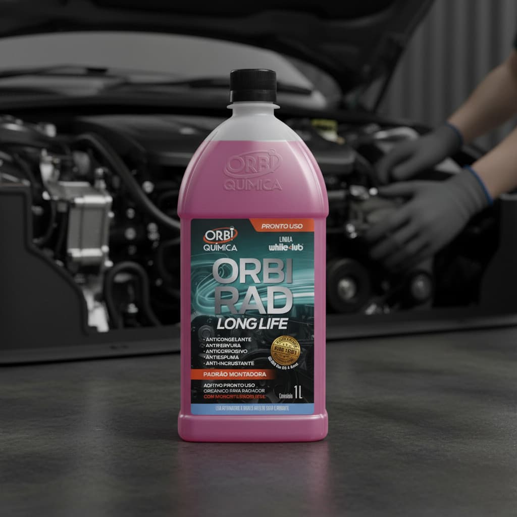 Aditivo Orbi 1L Fluido Arrefecimento Long Life Alta Durabilidade Sistema Motor