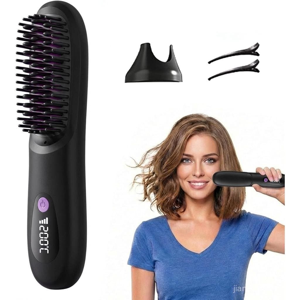 Escova de Estilização Cefryna para Cabelos Curtos, Escova Alisadora Clinora com Novas Cerdas de Cerâmica 3px, Estilizaçã