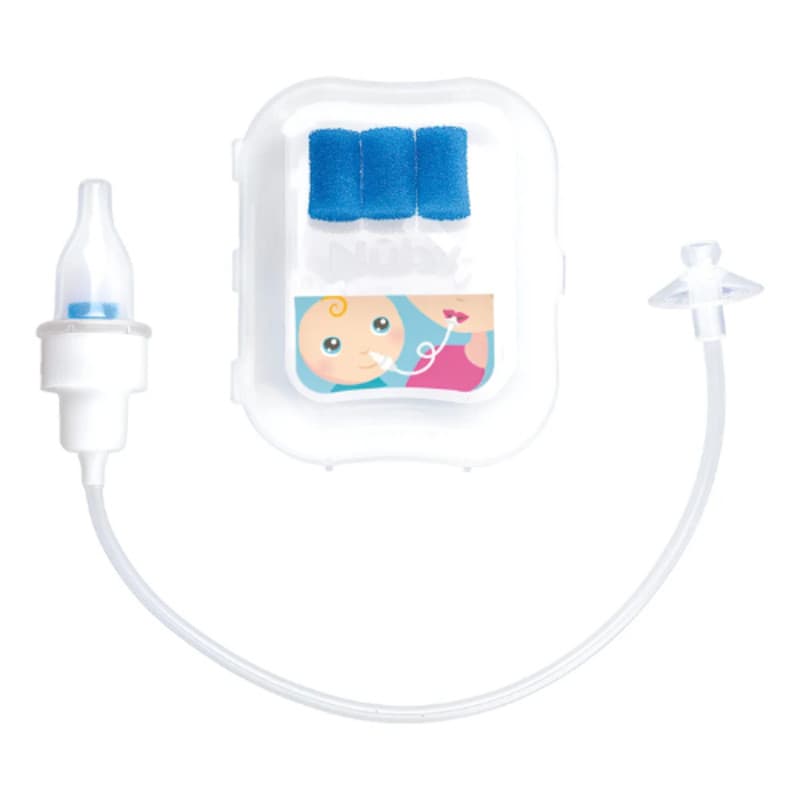 Aspirador Nasal Com Filtro Manual Nûby Infantil Bebê Higiene Cuidados Congestão Lavagem Nasal Gripe