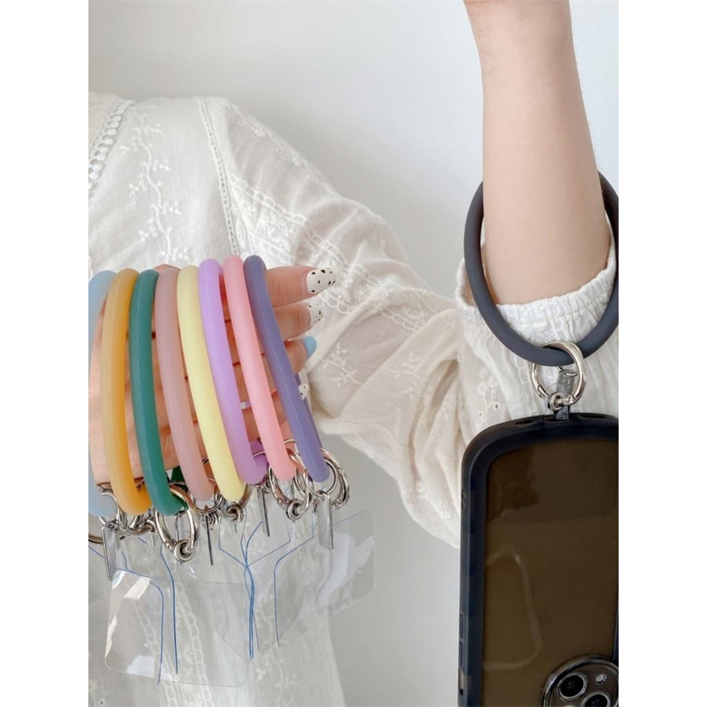 Grande anel de Silicone líquido pulseira fivela Universal todos os casos de telefone alça de pulso portátil mão-transpor
