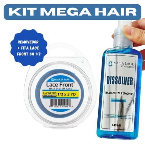 Kit para Manutenção de Mega Hair Mega Lace  (Removedor + Fita Lace Front)