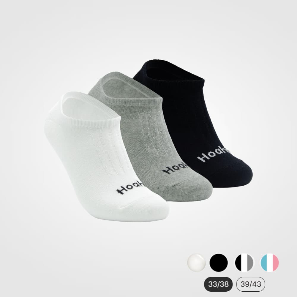 Kit 3 Pares de Meias - Modelo Cano Invisível - HOAHI