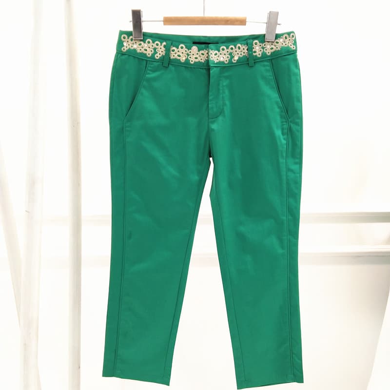R RMEO/romântico uma primavera verão novo produto algodão calças casuais feminino estilo britânico em linha reta magro-a