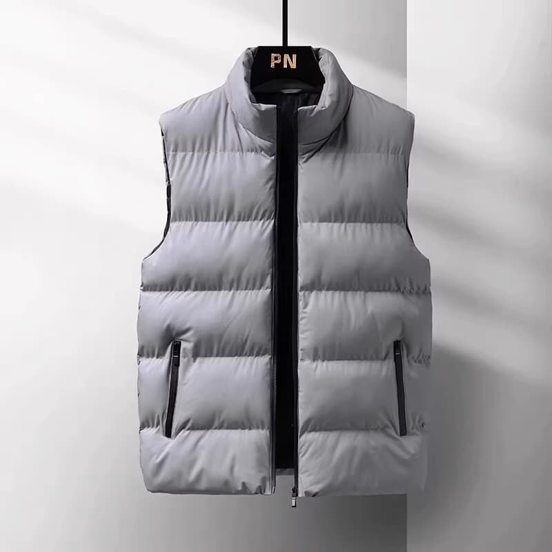 Shopping de cabeça para baixo colete masculino outono inverno sem mangas colete para baixo jaqueta gola na moda colete d