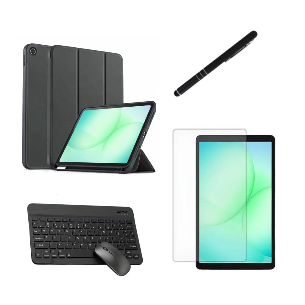 Kit Completo Capa Smart + Película + Mouse + Teclado Caneta Para Galaxy Tab A11 8.7 SM-X130 X133 X135