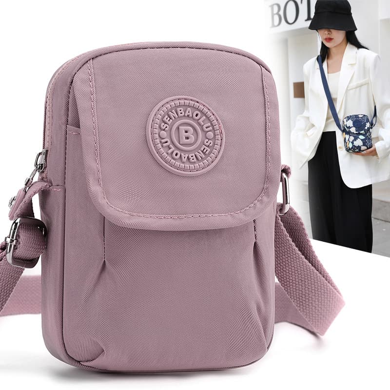 Bolsa para celular feminina mensageiro 2024 novo estilo verão Mini bolsa pequena pano de náilon estilo Vertical bolsa de