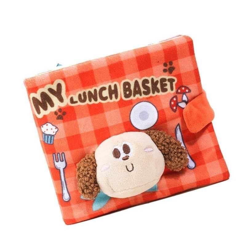 yu Soft Plush Book Sniffing Toy Para Raças Pequenas Com Squeaker E Alimentador De Guloseimas