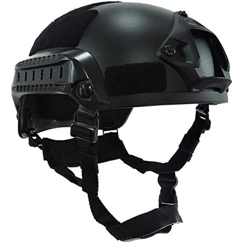 Capacete Tático OneTigris MICH 2001-Com Alça De Queixo Ajustável , Suporte Para Visão Noturna E Trilhos Laterais (Preto)