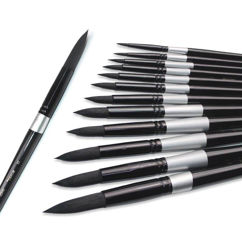 Monet Black Swan Pincel de aquarela Caneta de linha de gancho de cabelo de esquilo Caneta de pintura em aquarela profiss