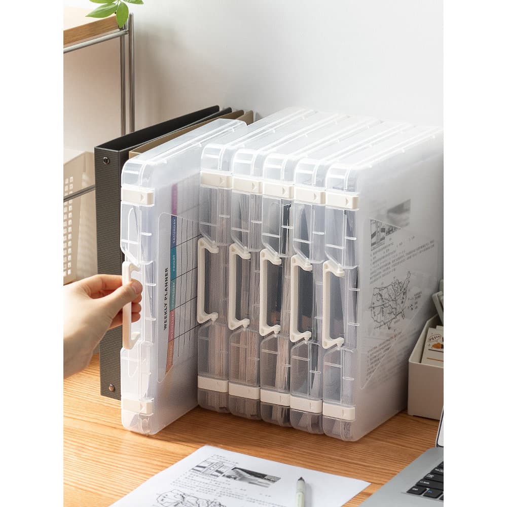 Estilo japonês caixa de armazenamento de arquivo A4 papel teste arquivo informações certificado conta livro quebra-cabeç