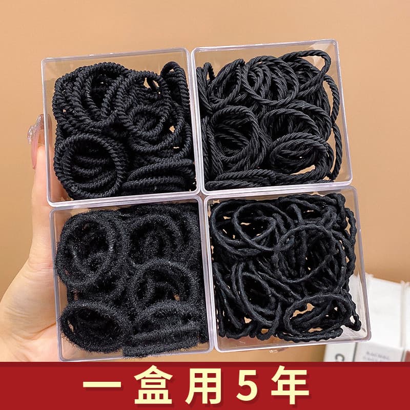 Preto de alta elasticidade não machuca o cabelo corda de cabelo anel de cabelo acessórios de cabelo das crianças laço de