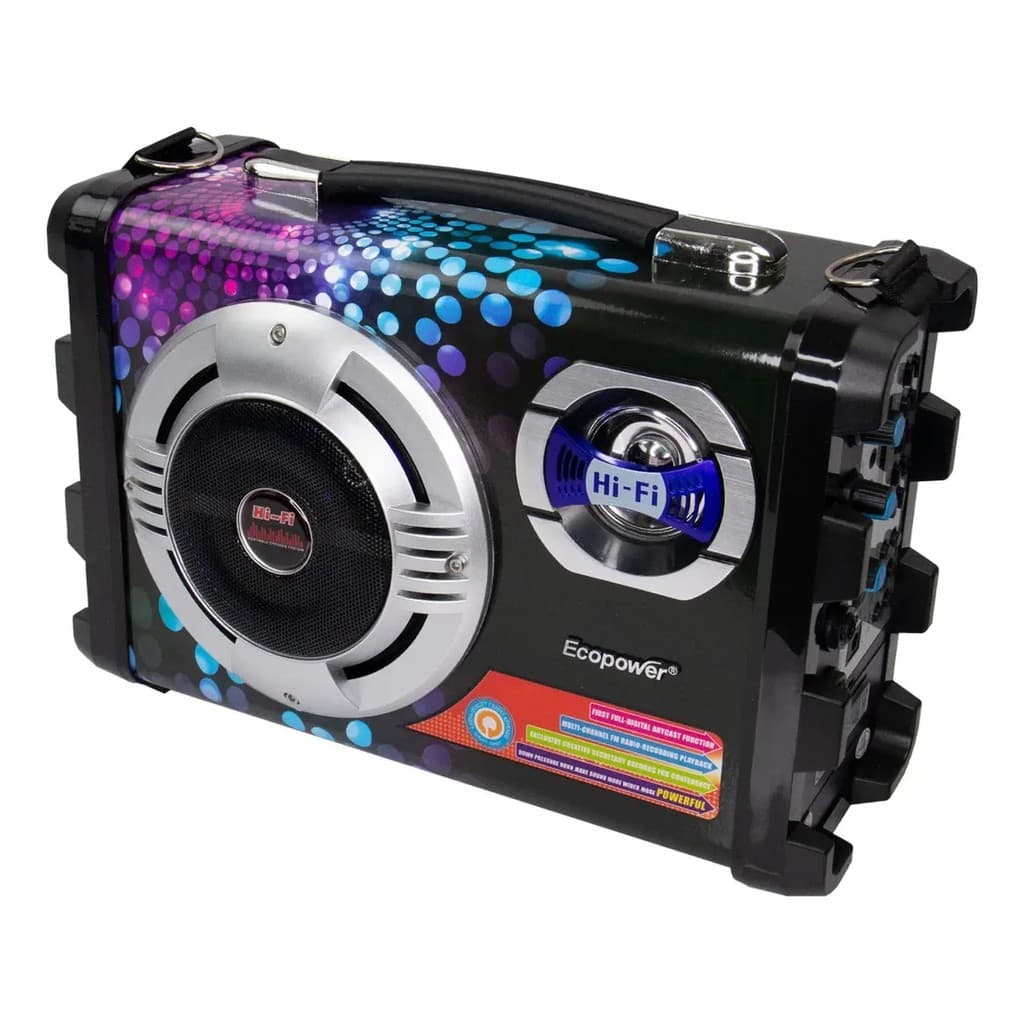Caixa de Som Ecopower Karaoke Bluetooth c/ Microfone EP2220 Entrada USB