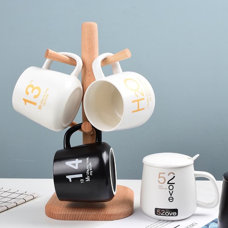 1314 copo de cerâmica caneca casal par copo com tampa colher copo água escritório presente copo fosco estilo casal