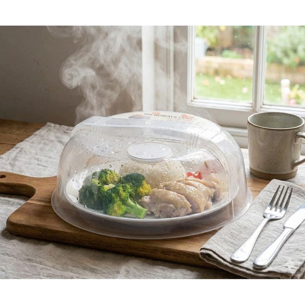 Tampa Protetora Microondas Com Válvula De Vapor Anti Respingos BPA Free Transparente Universal Fácil Limpar