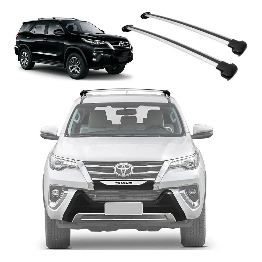 Rack Bagageiro Teto Hilux Sw4 Em Alumínio Prata 2017 A 2020