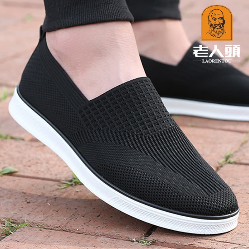 Sapatos de pano de dedo do pé para idosos homens 2026 primavera verão novo estilo estilo fino respirável Casual sapatos