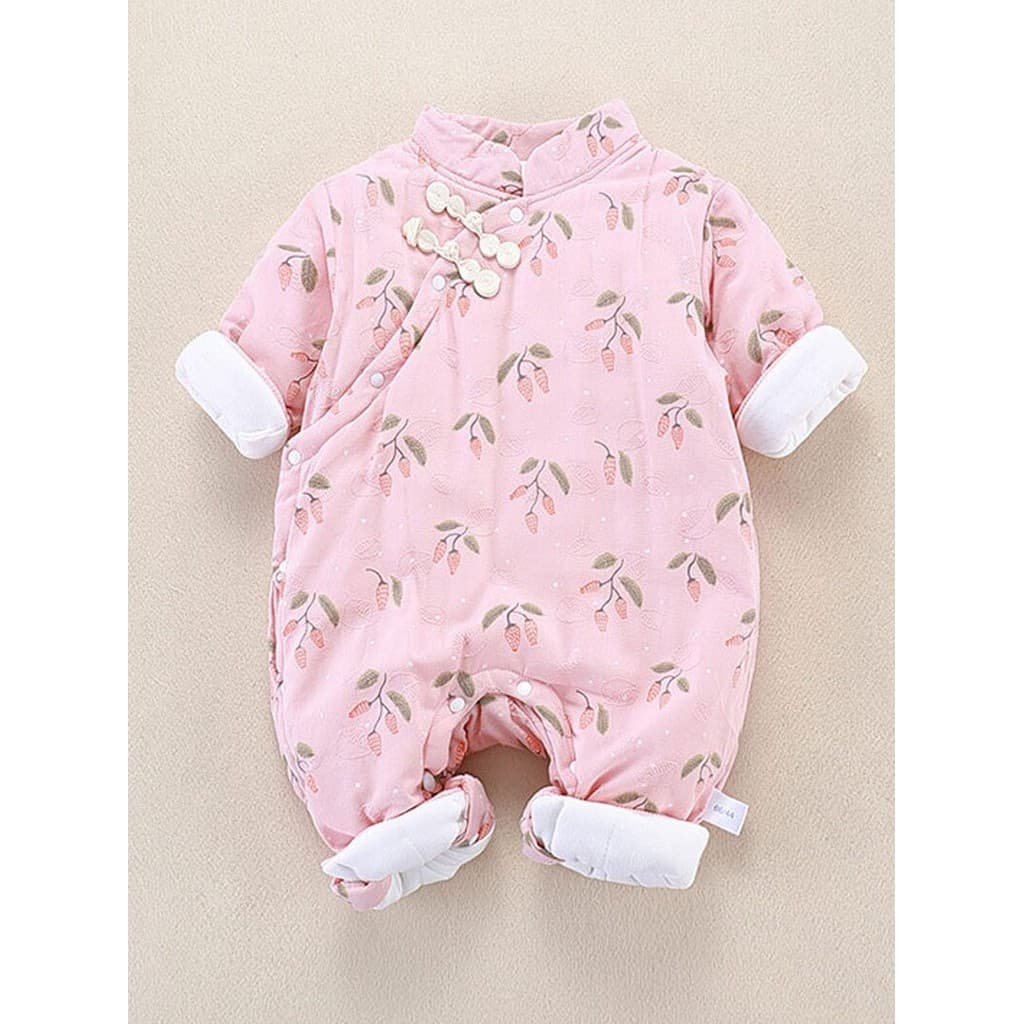 Influenciador bebê roupas de inverno feminino princesa bonito roupas da moda exterior bebê acolchoado macacão outono inv