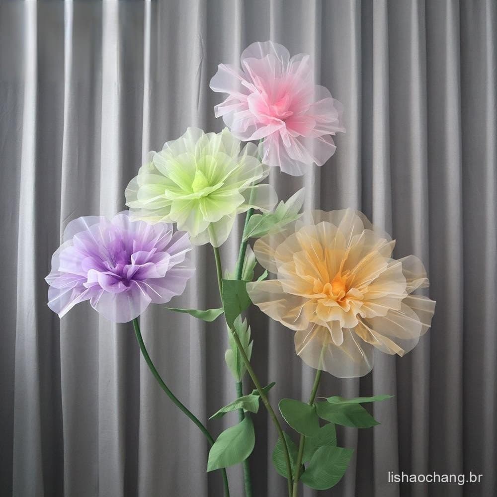 Flores De Rosa Artificiais , Gaze Gigante De 40 Cm , Simulada , Adereços , Cabeça De Flor Grande , Falsas