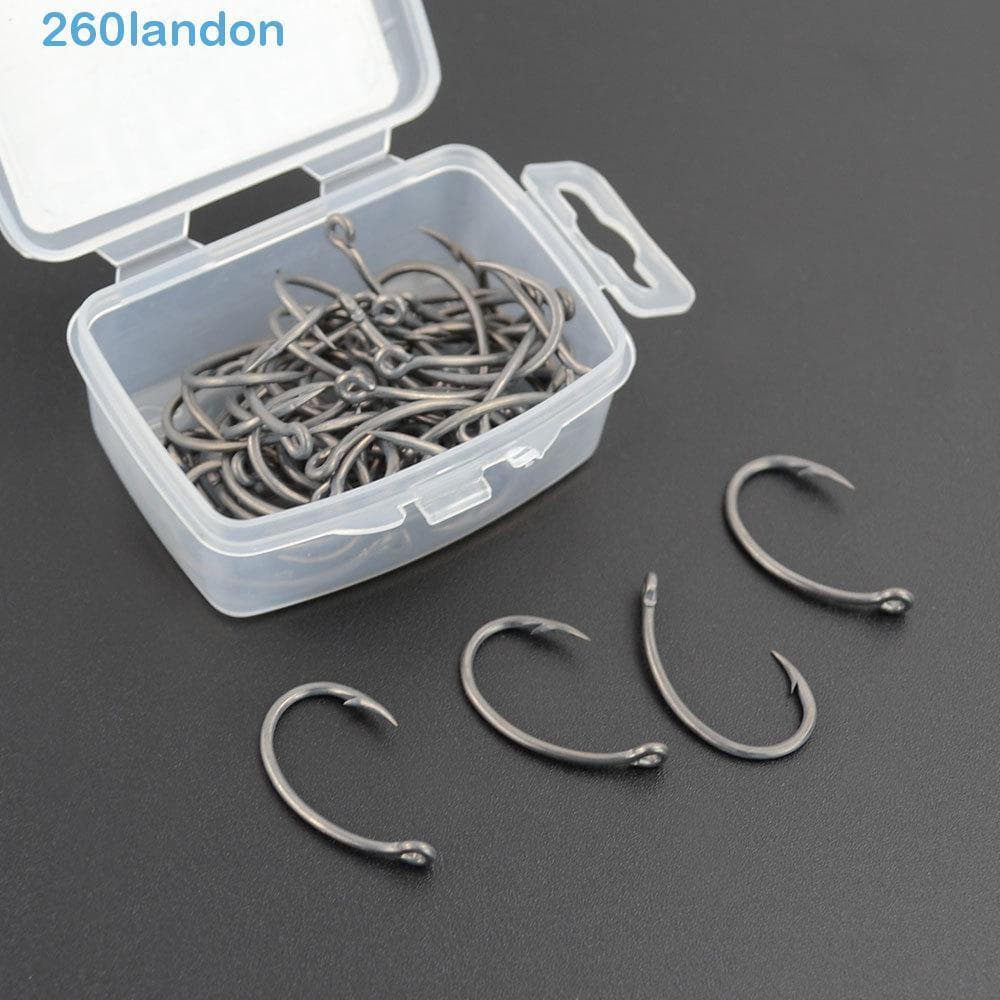 LANDON Anzóis Farpados 50 Unidades/Pacote Revestimento Alto Carbono 8011 Pesca De Carpa
