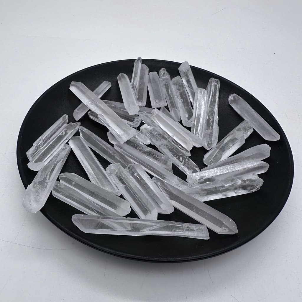 Cristal branco Natural longo pedra áspera cristal Cluster dentes fino Hexagonal única coluna pontiaguda diy cascalho dec