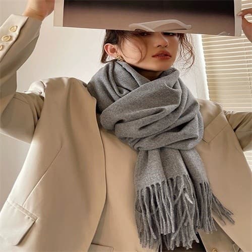 Cachecol de Caxemira 300G Unissex Pashmina Xale de Lã Cor Lisa Quente Flexível Luxuoso Perfeito para o Inverno Caxemira
