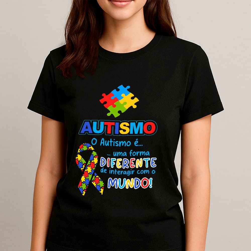 Camiseta Básica Autismo Unissex Orgulho Quebra-Cabeça 100% Algodão  Exclusiva Conforto & Estilo