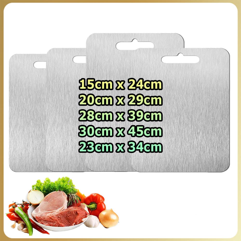 Tábua de corte de aço inoxidável de dupla face tábua de corte de cozinha adequada para cortar carne vegetais e frutas