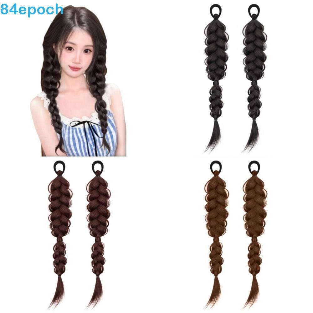 BREPOCH 1 Par De Extensões De Cabelo De Trança Longa , Faixa Sintética , Tranças Torcidas , Peruca De Rabo De Cavalo Bor