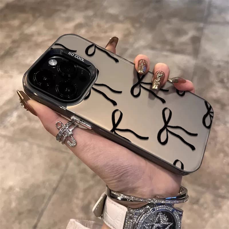 Capa De Telefone Com Laço Simples Para iPhone xs max xr 7 8 11 12 13 14 15 16 17 pro plus