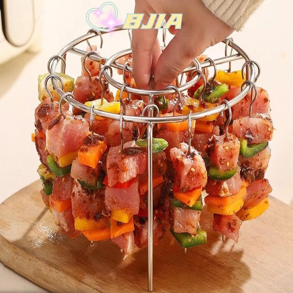BJIA Suporte de Espeto Vertical para Churrasco, Acessório para Air Fryer, Aço Inoxidável Removível 12/24, Fácil de Usar