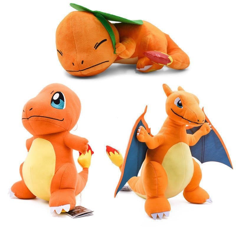 27-33cm Pokémon Anime Personagem Pequeno Fogo Dragão Fogo Elfo Brinquedo de Pelúcia Travesseiro de Dormir