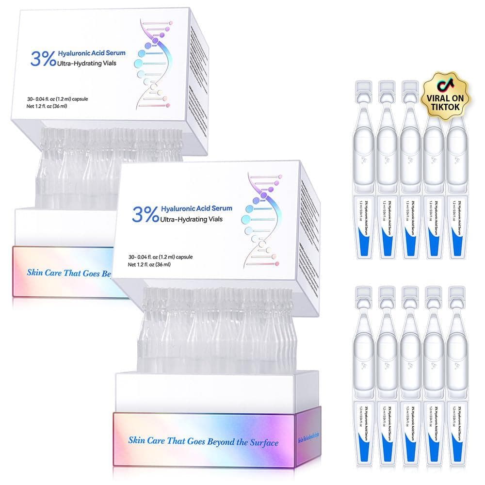 60 tubos de sérum ultra-hidratante com ácido hialurônico, 3% de ácido hialurônico hidratante para rosto, acne e cicatriz
