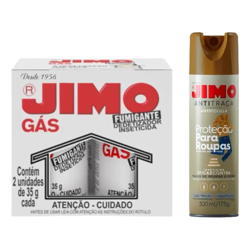 Jimo Antitraça Spray + Gás Fumegante Dedetizador 2x35g
