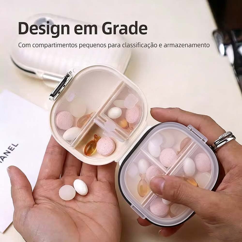 Porta-Comprimidos 7 Grades Selado à Prova de Umidade para Viagem