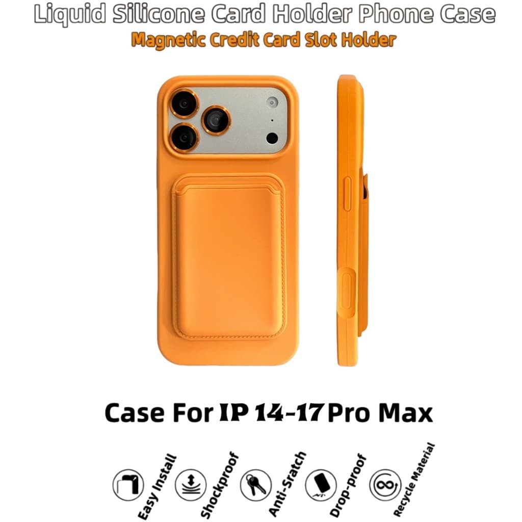 Titular Do Cartão De Silicone Líquido Caso Telefone Para iPhone 17 16 15 14 Pro Max Magnético Macio Invólucro slot Carte