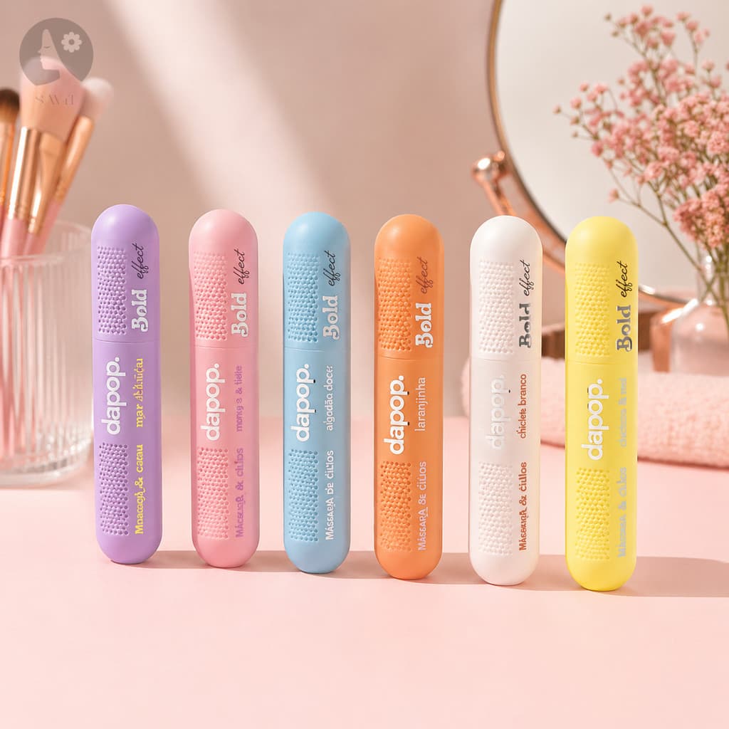 Máscara de Cílios Dapop Bold Effect 10ml Volume Alongamento Curvatura Longa Duração 6 Variações