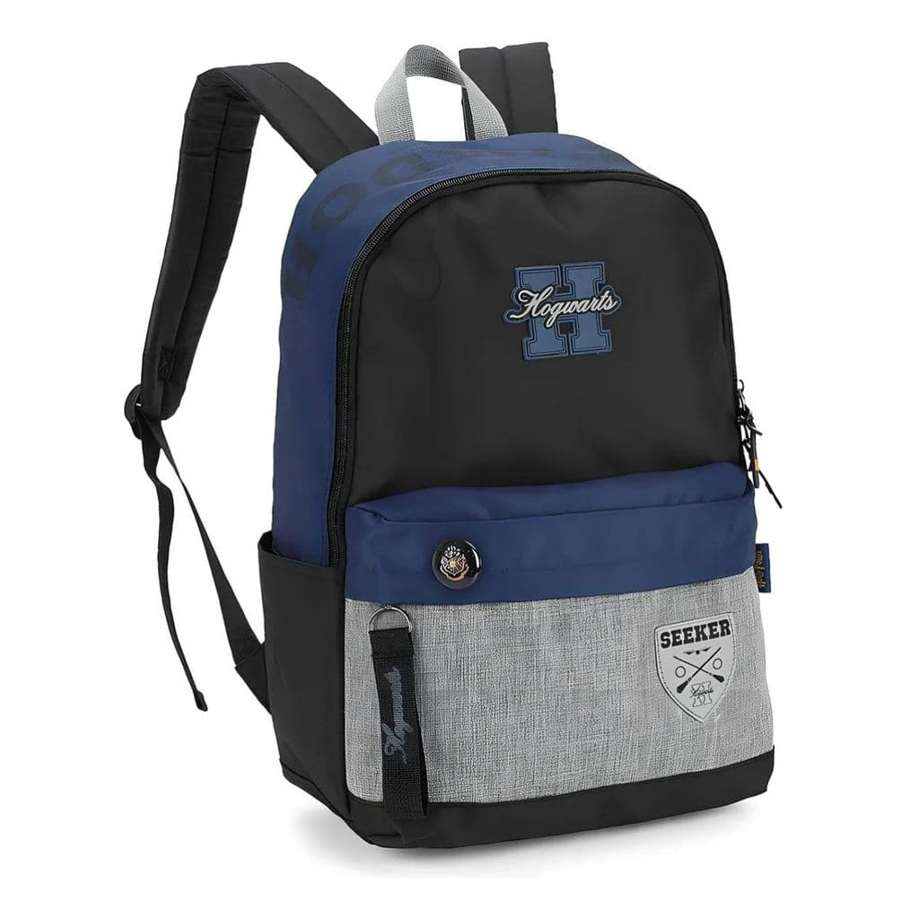 Mochila Costas Harry Potter Hogwarts Casual Juvenil Azul Escolar Luxcel