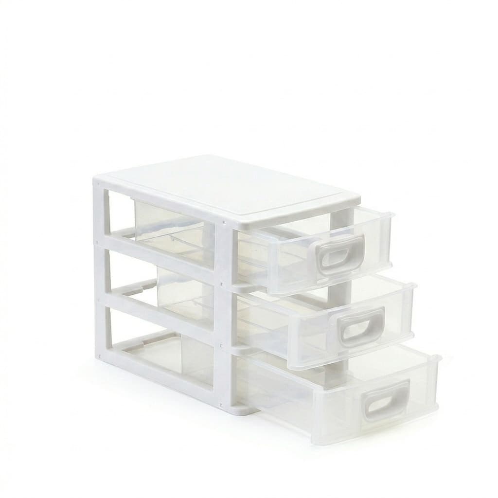 Gaveteiro Organizador De Mesa Micro Porta Tudo 3 Gavetas Plástico Cores
