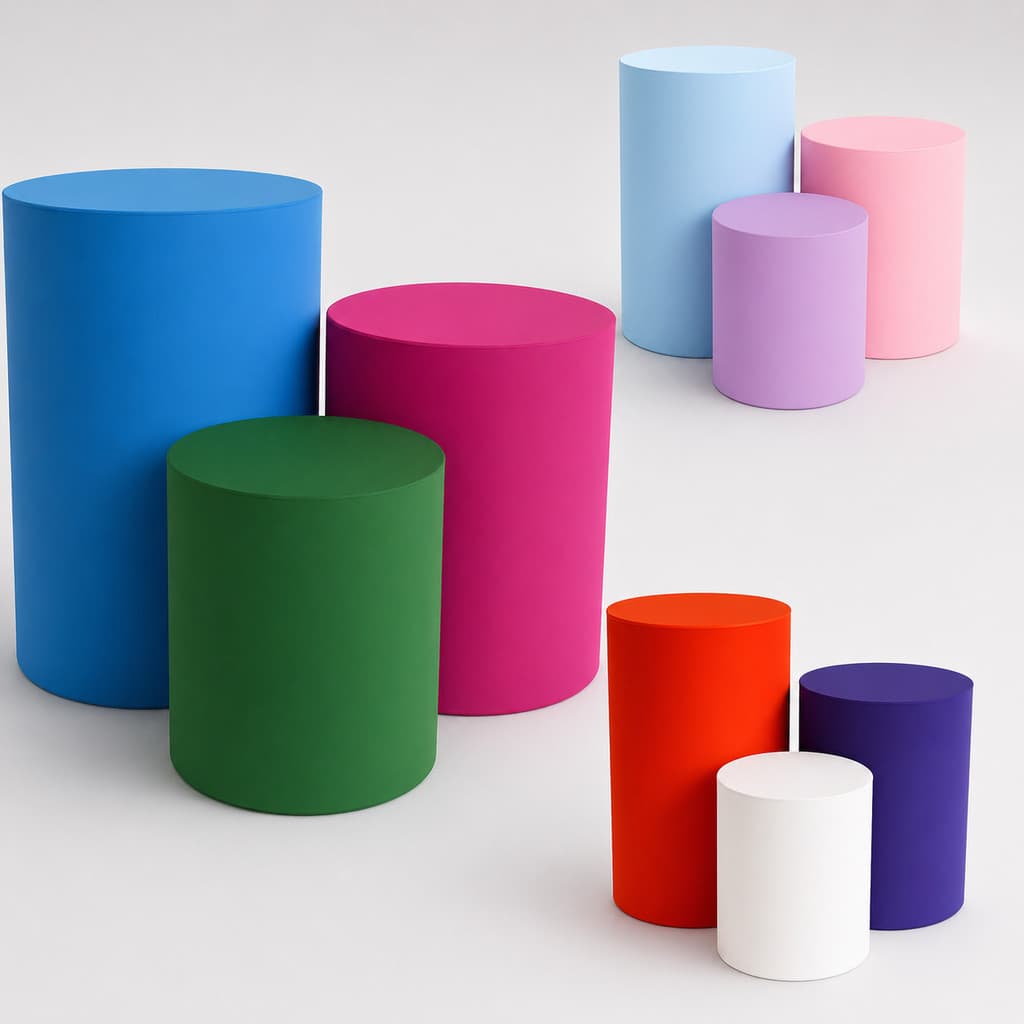 Várias Cores Kit Capa Trio de Cilindro Decoração Festa Veste Facil Com elástico