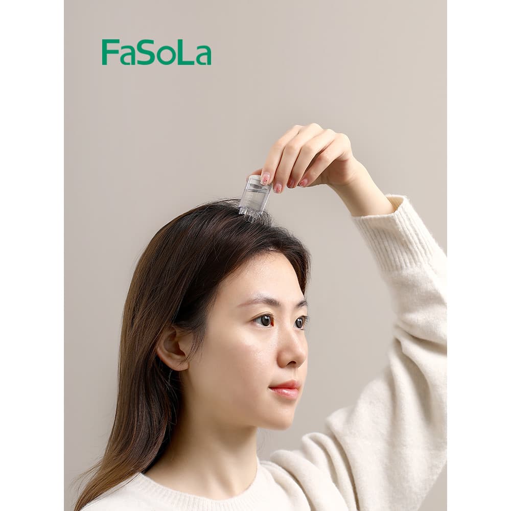 Japão FaSoLa dispositivo de medicina do couro cabeludo cabeça Rollerball guia de massagem pente Minnow aplicar medicina