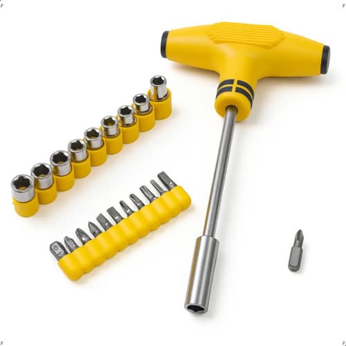 Kit Jogo De Chave Tipo T 21 Peça Philips Fenda Soquete Bits Tipo T Adaptador AD 25 Allen Torx