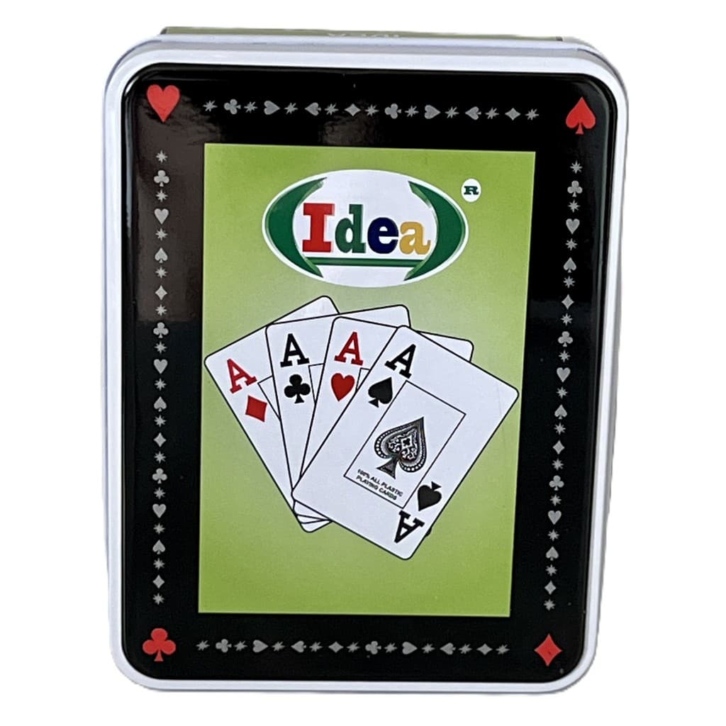 Jogo De Cartas Baralho Profissional 100% Plástico – Edição Premium com Estojo Metálico Idea