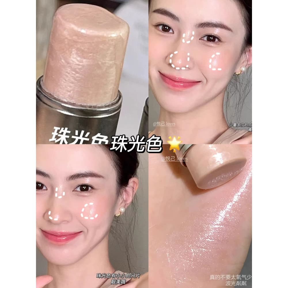 Sensação clara da luz da água!Cassir Pseudo-Face Highlighter Water Gloss Stick Perolado Deitado Silkworm Contorno Facial