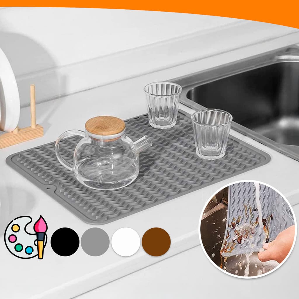 Tapete Escorredor De Silicone Para Louça 30x40CM Cozinha Térmico Descanso Panelas Várias Cores