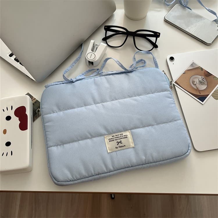 Bolsa Para Laptop Estilo INS Simples Fita Azul Arco Capa Tablet Adequada 9.7 10 11 13 13.6 14 15.6 Polegadas