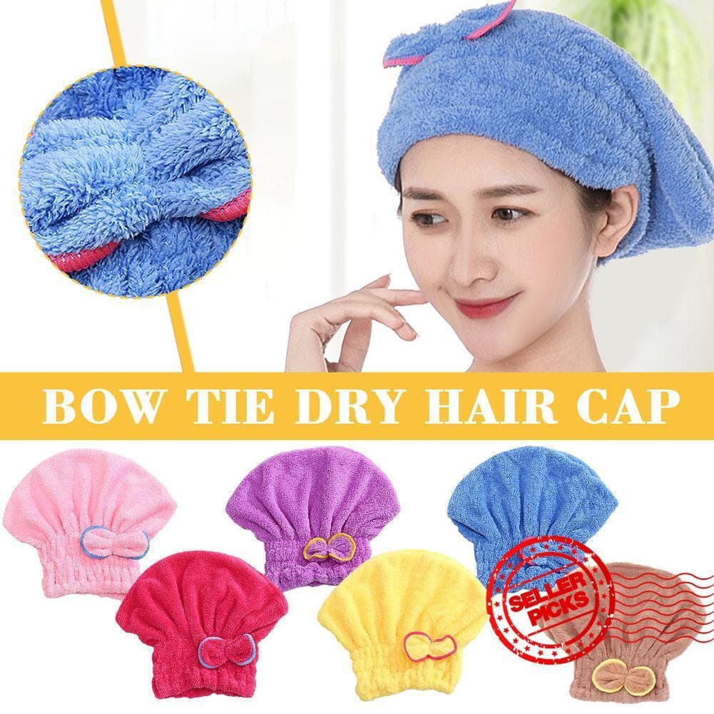 Bonito Touca De Cabelo Seco Arco Secagem Microfibra Banho Envoltório Toalha Absorvente T7X8