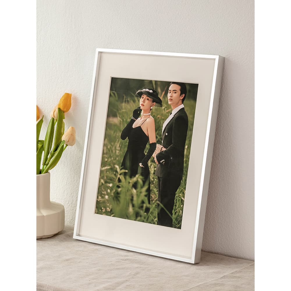 Moldura de foto de casamento de liga de alumínio simples, ampliação de foto, moldura de parede para fazer retrato de fam