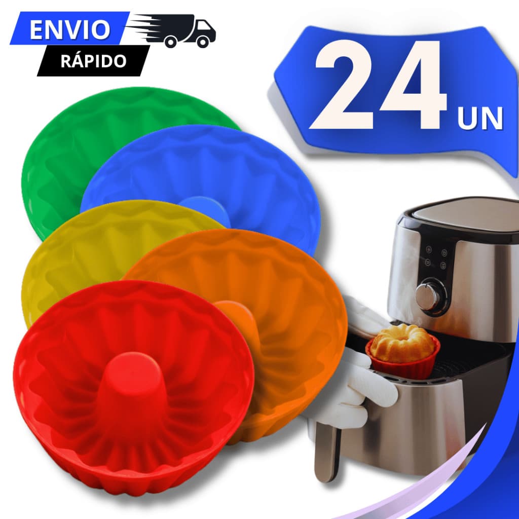 Combo Forma Silicone Cupcake Muffin Forminhas Redonda Assadeira Bolinho Doceria formas Utensílios
